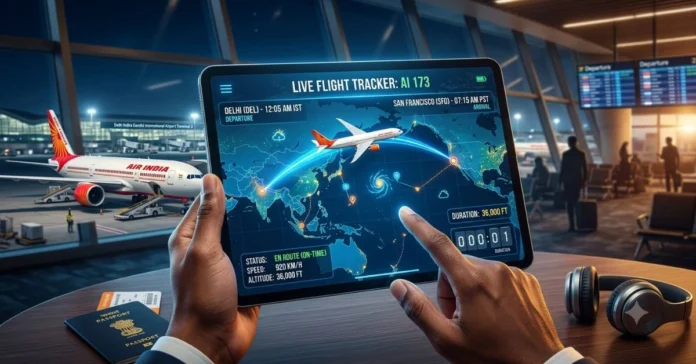 AI 173 Flight Status Live Map